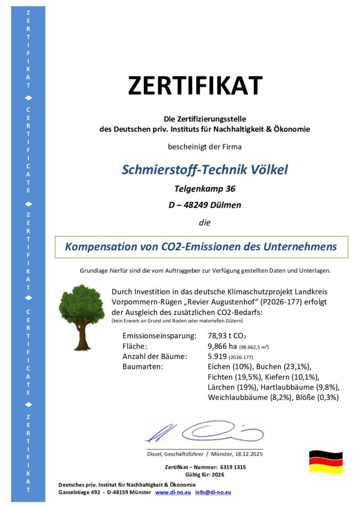 ZERTIFIKAT 2026 – CO2-kompensiert